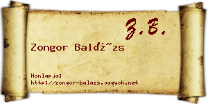 Zongor Balázs névjegykártya
